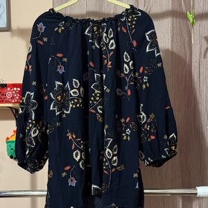 Daniel Rainn Black Floral Blouse